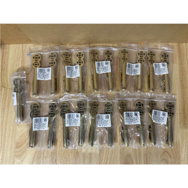 Lot of 21 Solid Brass Carpet Clips for Stairs - New