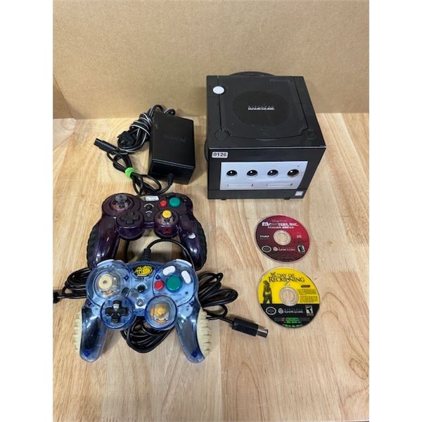 Lot of Nintendo GameCube Console + 2 Controllers + 2 Games w/ Power Supply - Used