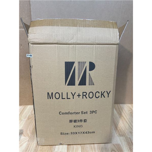 Lot of 1 Molly and Rocky 3pc Comforter Set King Size - New