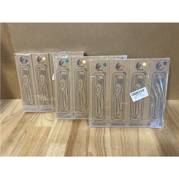 Lot of 12 Sets of Reusable Outdoor Tableware Spoons/ Forks/ Chop Sticks - New