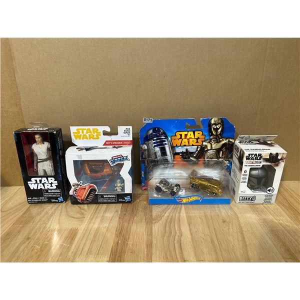 Lot of 4 Star Wars Toys Hot Wheels - Action Figure - Mandalorian - NEW