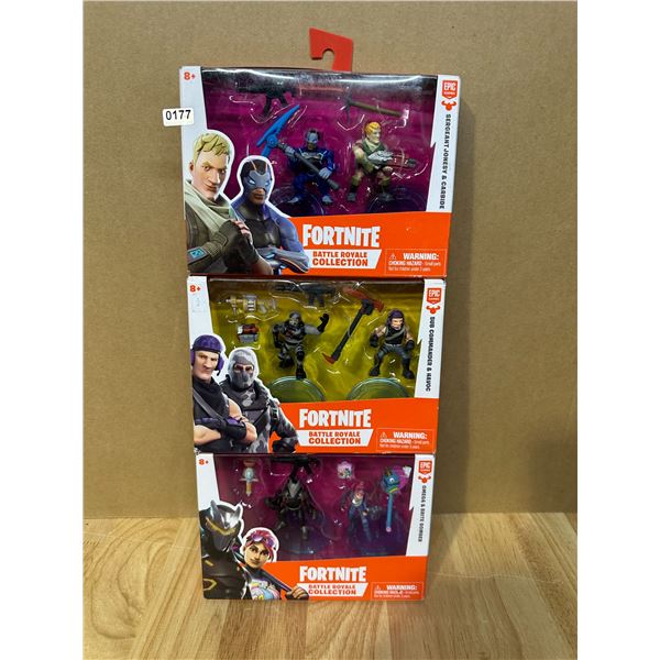 Lot of 3 Fortnite Action Figure Toys - Battle Royale Collection - New