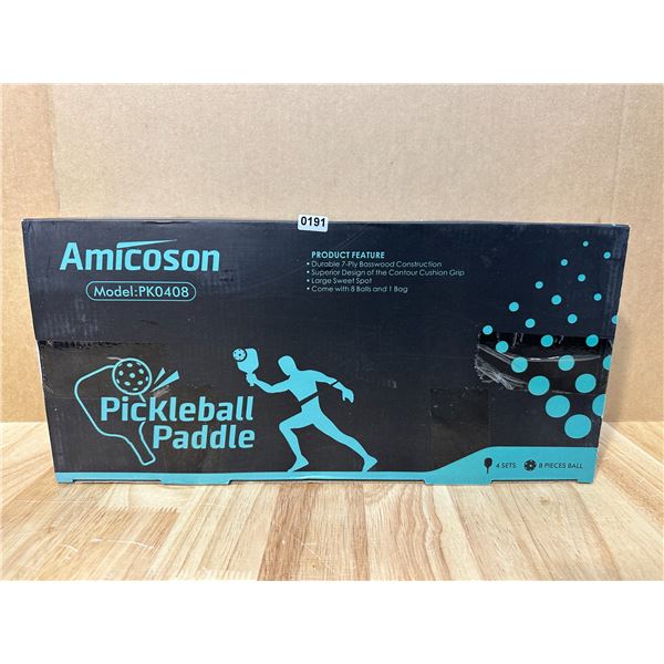 Lot of 1 Amicoson Pickleball Paddle Set w/ Balls