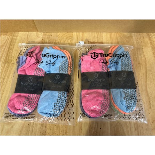 Lot of 2 Sets of Grip Socks (6-pairs) - L/XL - NEW