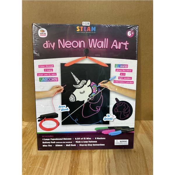 Lot of 1 Steam DIY Neon Wall Art - Unicorn - New