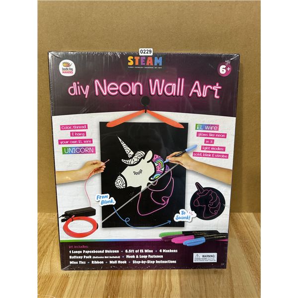 Lot of 1 Steam DIY Neon Wall Art - Unicorn - New