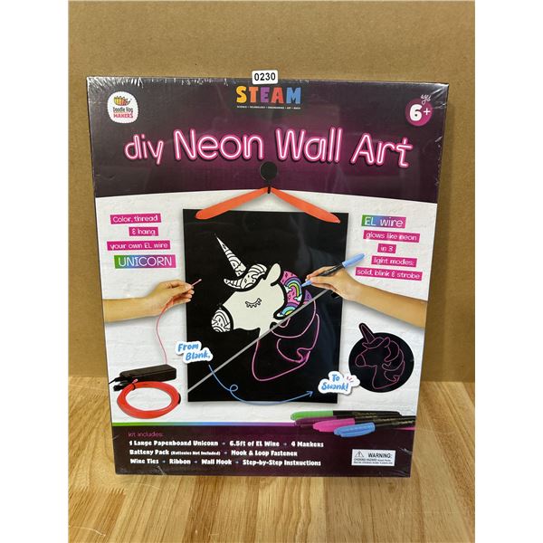 Lot of 1 Steam DIY Neon Wall Art - Unicorn - New