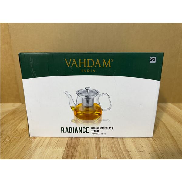 Lot of 1 Vahdam Radiance Glass Tea Pot - 1000ml