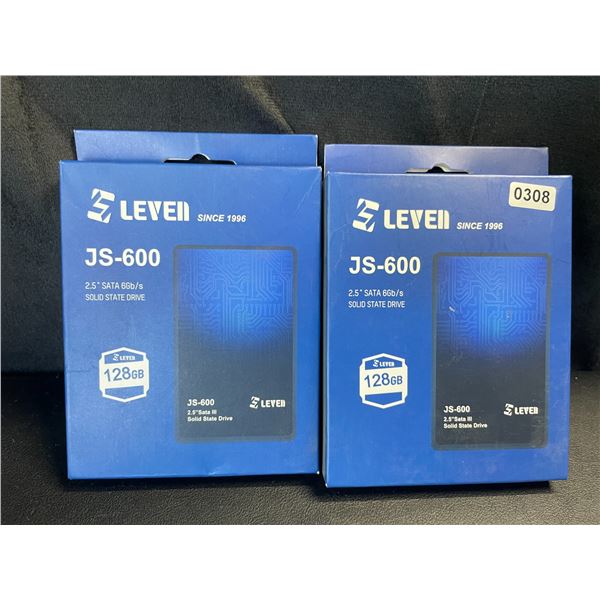 Lot of 2 Leven JS-600 2.5" SATA 66b/s Solid State Drives - 128GB - Brand New
