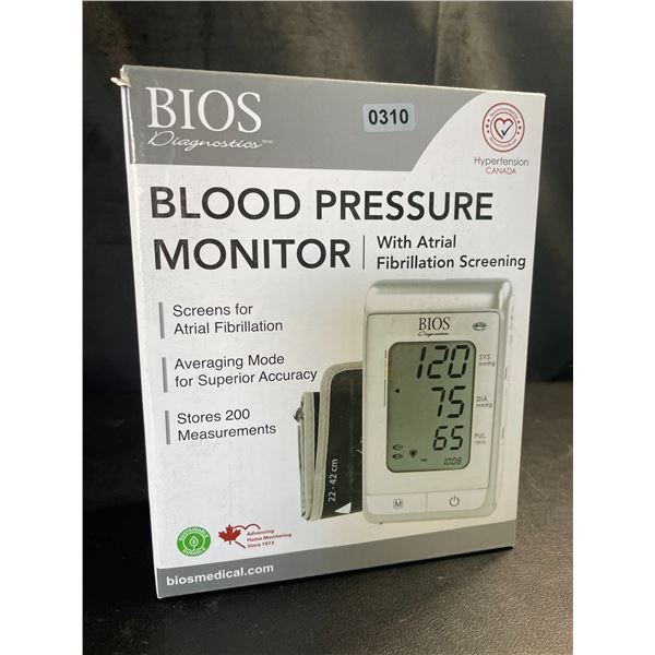 Lot of 1 BIOS Diagnostics Blood Pressure Monitor with Atrial Fibrillation Screening - Brand New!