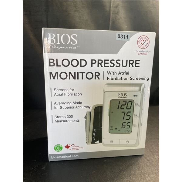 Lot of 1 BIOS Diagnostics Blood Pressure Monitor with Atrial Fibrillation Screening - Brand New!