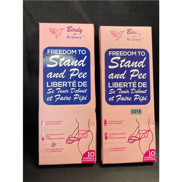 Lot of 2 Packs of Birdy Disposable Female Standing Urination Devices - 10 Per Pack/20 Total