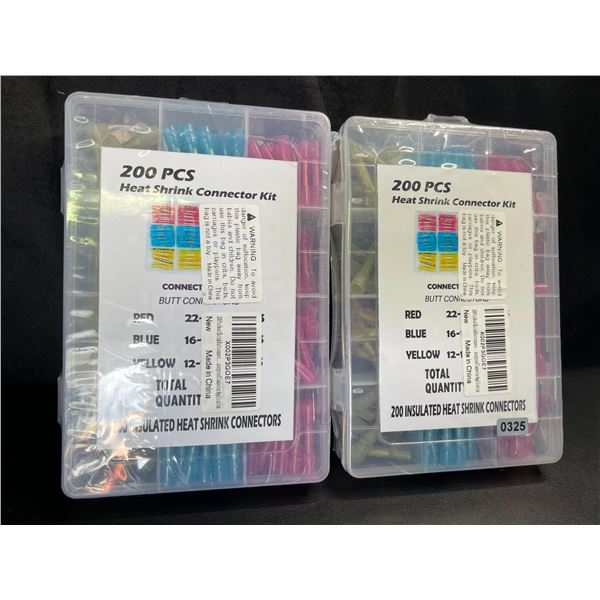 Lot of 2 Multi-Packs of Heat Shrink Connectors - 200PCs Per Pack!
