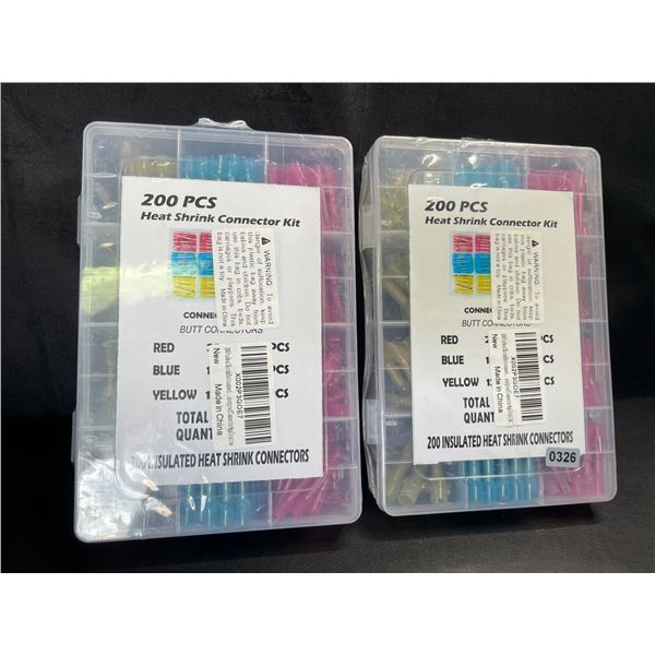 Lot of 2 Multi-Packs of Heat Shrink Connectors - 200PCs Per Pack!