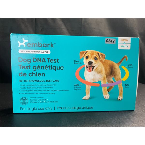 Lot of 1 Embark Dog DNA Test Kit - Test for 350 Breeds/Ancestry Dog DNA Profile - Brand New