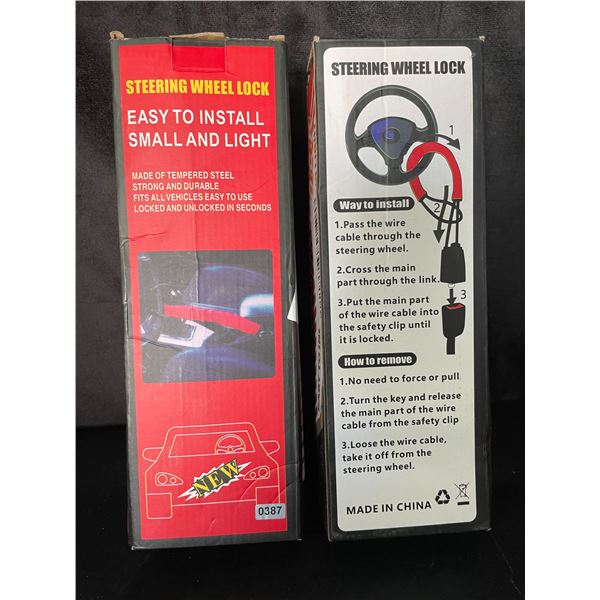 Lot of 2 Steering Wheel Locks