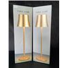 Image 1 : Lot of 2 Rechargeable Touch Dimming LED Table Lamps - Gold - 15 inch - Brand New!