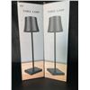 Image 1 : Lot of 2 Rechargeable Touch Dimming LED Table Lamps - Black - 15 inch - Brand New!