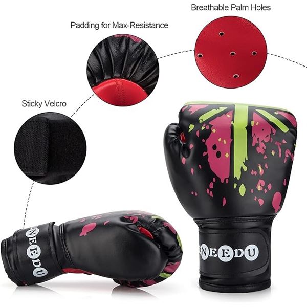 Lot of 2 Pairs of Kids Boxing Training Gloves - (Ages 3-15years) - Brand New