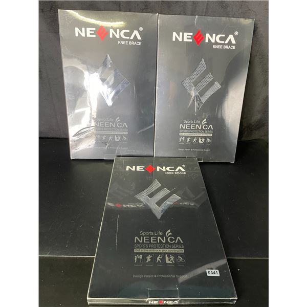 Lot of 3 Neenca Professional Knee Braces - Size XL - Brand New