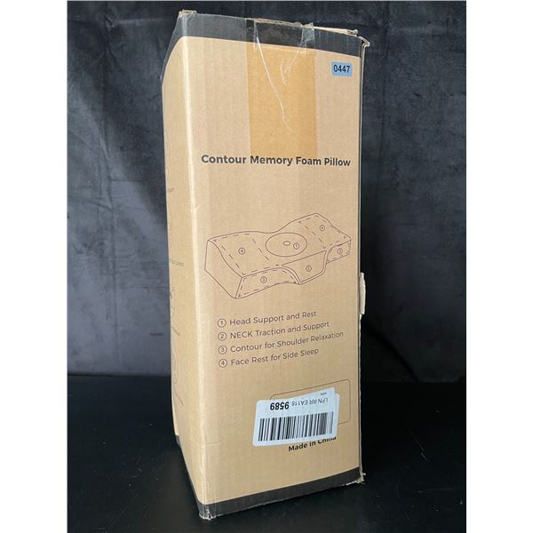Lot of 1 Contour Memory Foam Ergonomic Neck/Back Pillow