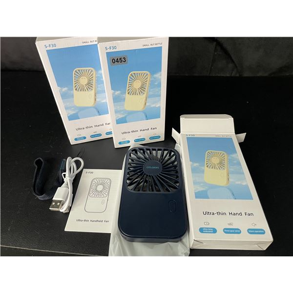 Lot of 3 Portable Handheld Mini USB Rechargeable Fans - Brand New! Great for Summer Time!