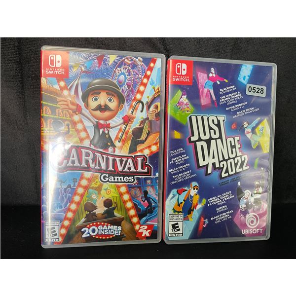 Lot of 2 Nintendo Switch Games - Carnival Games and Just Dance 2022