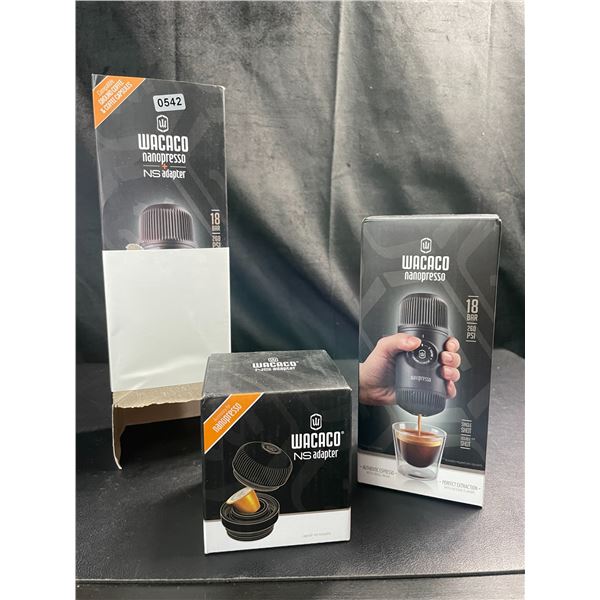 Lot of 1 Wacaco Nanopresso + NS Adapter; Portable Espresso Machine Bundle Set