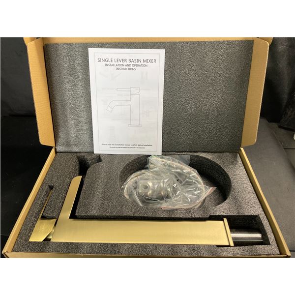 Lot of 1 Kenes Tall Single-Lever Waterfall Bathroom Sink Faucet - Gold - Brand New!