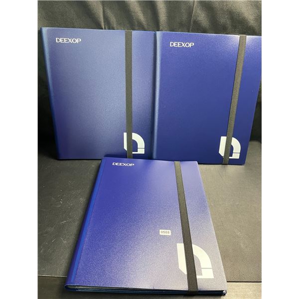 Lot of 3 Deexop 360 Pocket Trading Card Binders; For Pokemon, Magic, YuGiOh Cards, etc. - Brand New!