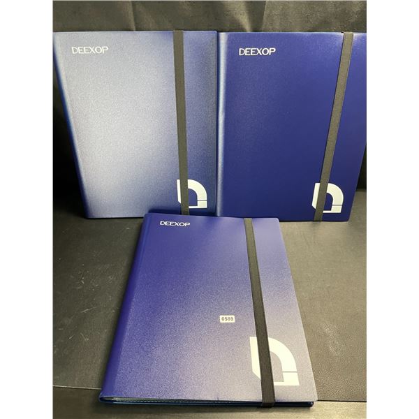 Lot of 3 Deexop 360 Pocket Trading Card Binders; For Pokemon, Magic, YuGiOh Cards, etc. - Brand New!
