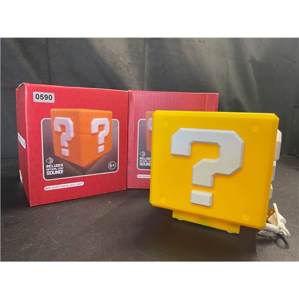 Lot of 2 Mario Mystery Block Lights with Offical Coin Sound - Brand New!