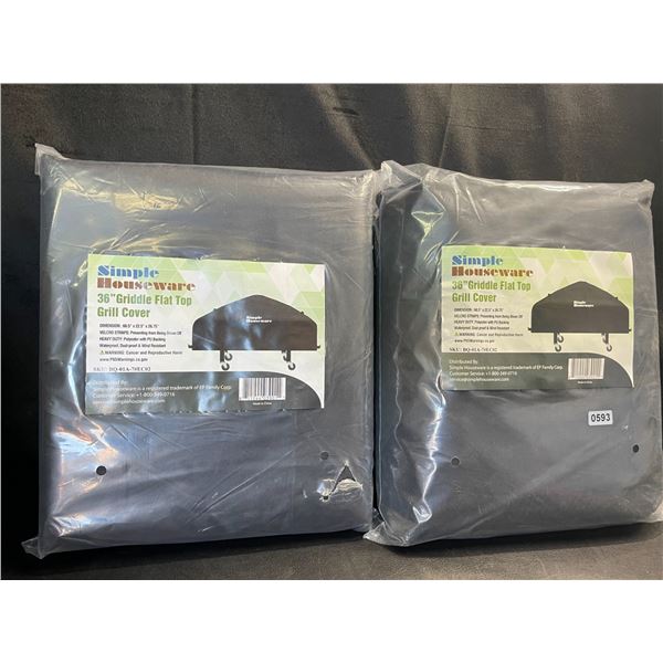 Lot of 2 Simple Houseware 36-Inch Griddle Flat Top Grill Covers - Brand New!