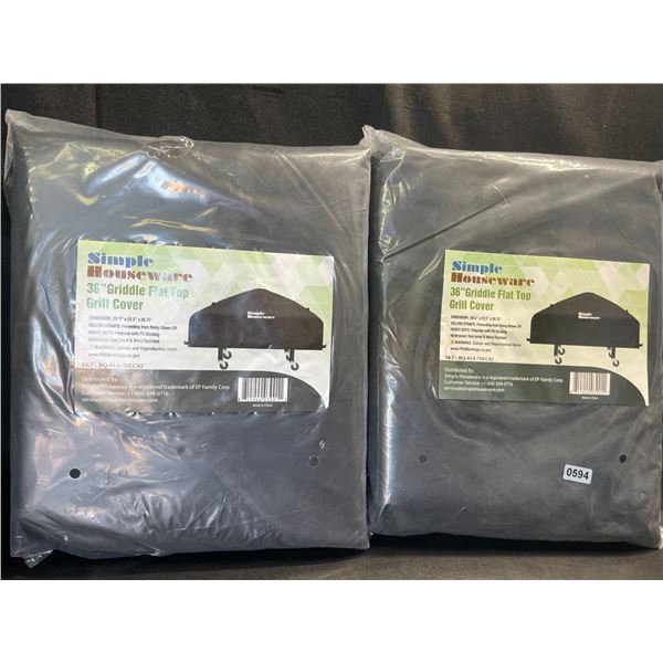 Lot of 2 Simple Houseware 36-Inch Griddle Flat Top Grill Covers - Brand New!