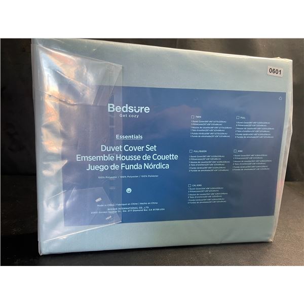 Lot of 1 Bedsure Essentials Duvet Cover Set - Twin Size - Mineral Blue - Brand New