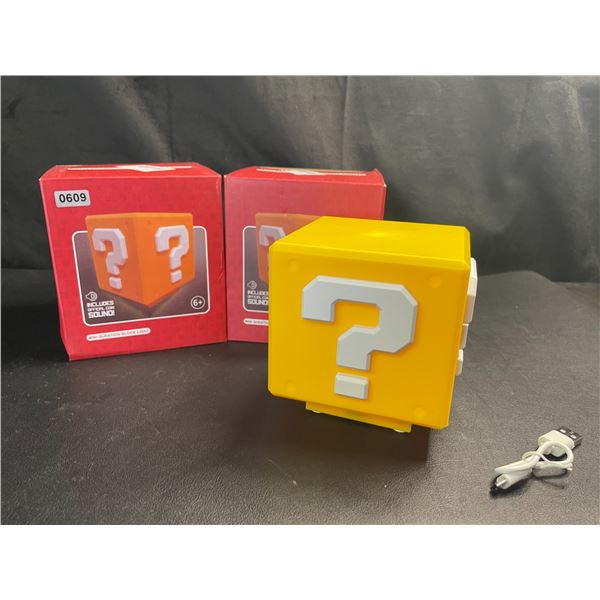 Lot of 2 Mario Mystery Block Lights with Offical Coin Sound - Brand New!