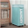 Image 1 : Lot of 2 Totanki 27" Large Slim Rolling Laundry Baskets - Blue - Brand New!