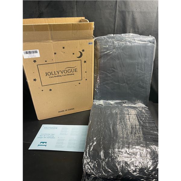 Lot of 1 JollyVogue Full/Queen Size 7PC Comforter Set - Black - Brand New!