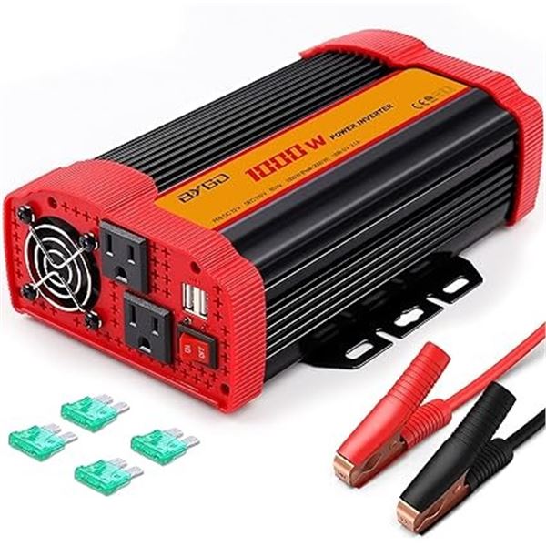 Lot of 1 BYGD 1000W Power Inverter; DC 12V to 110V AC  - BRAND NEW!