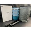 Image 2 : Lot of 1 Stackable 3-Layer Bento Lunch Box w/ Insulated Carrying Bag & Cutlery Set - Brand New