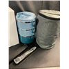 Image 3 : Lot of 1 Stackable 3-Layer Bento Lunch Box w/ Insulated Carrying Bag & Cutlery Set - Brand New