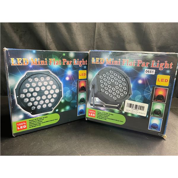 Lot of 2 LED Mini Flat Par Lights - Brand New!