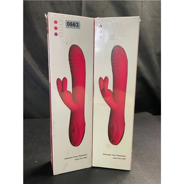 Lot of 2 Rabbit-Style Vibrating Silicone Sex Toys for Women - Brand New!