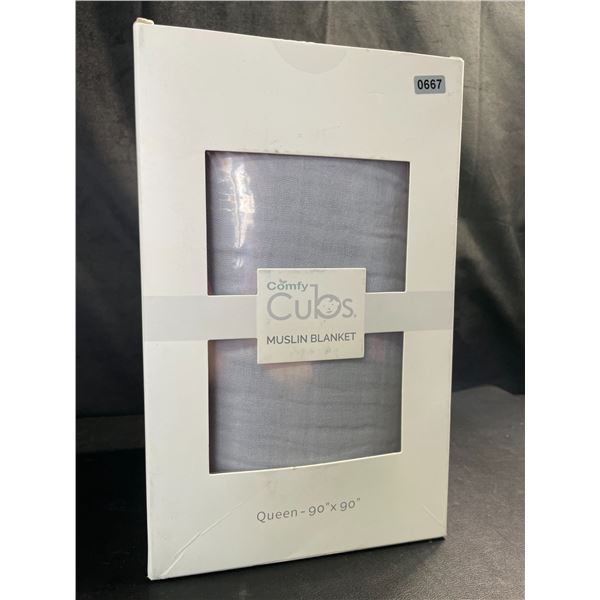 Lot of 1 Comfy Cubs X-Large (90 x 90 inch) Muslin Blanket for Babies - 100% Cotton, Breathable