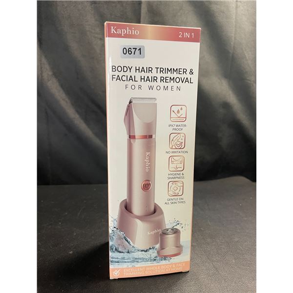 Lot of 1 Kaphio Body Hair Trimmer & Facial Hair Remover For Women with Charging Dock - Brand New!
