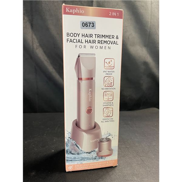 Lot of 1 Kaphio Body Hair Trimmer & Facial Hair Remover For Women with Charging Dock - Brand New!