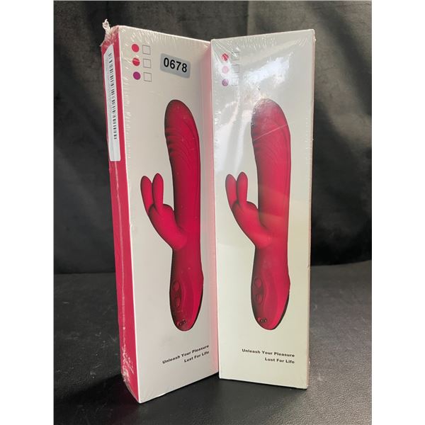 Lot of 2 Rabbit-Style Vibrating Silicone Sex Toys for Women - Brand New!