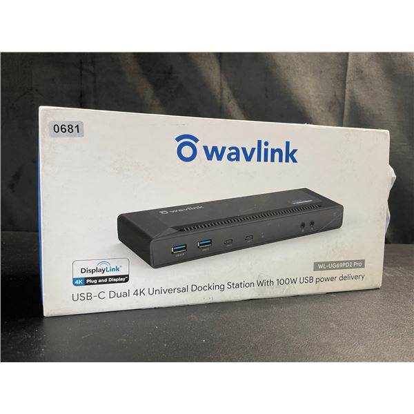 Lot of 1 Wavlink USB-C Dual 4K Universal Docking Station with 100W USB Power Delivery - Open Box