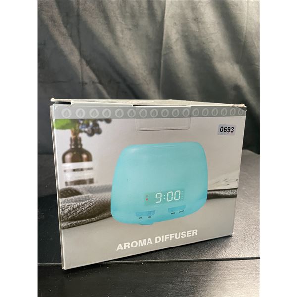 Lot of 1 Aroma Diffuser/Humidifier with Digital Alarm Clock & 7-Colour Night Light - Brand New!