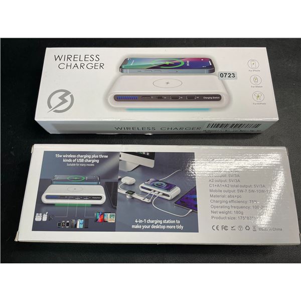 Lot of 2 4-in-1 Wireless Charging Stations - Brand New!